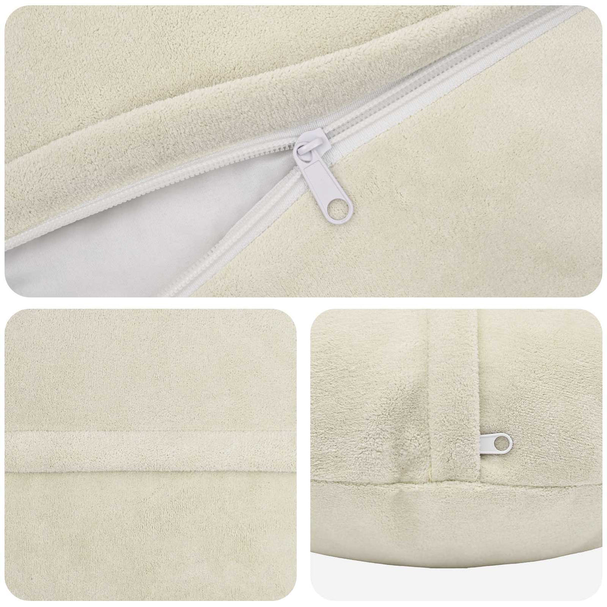 Cushion with Pillow HEERLEN 2 pcs Cream Microfiber Fleece
