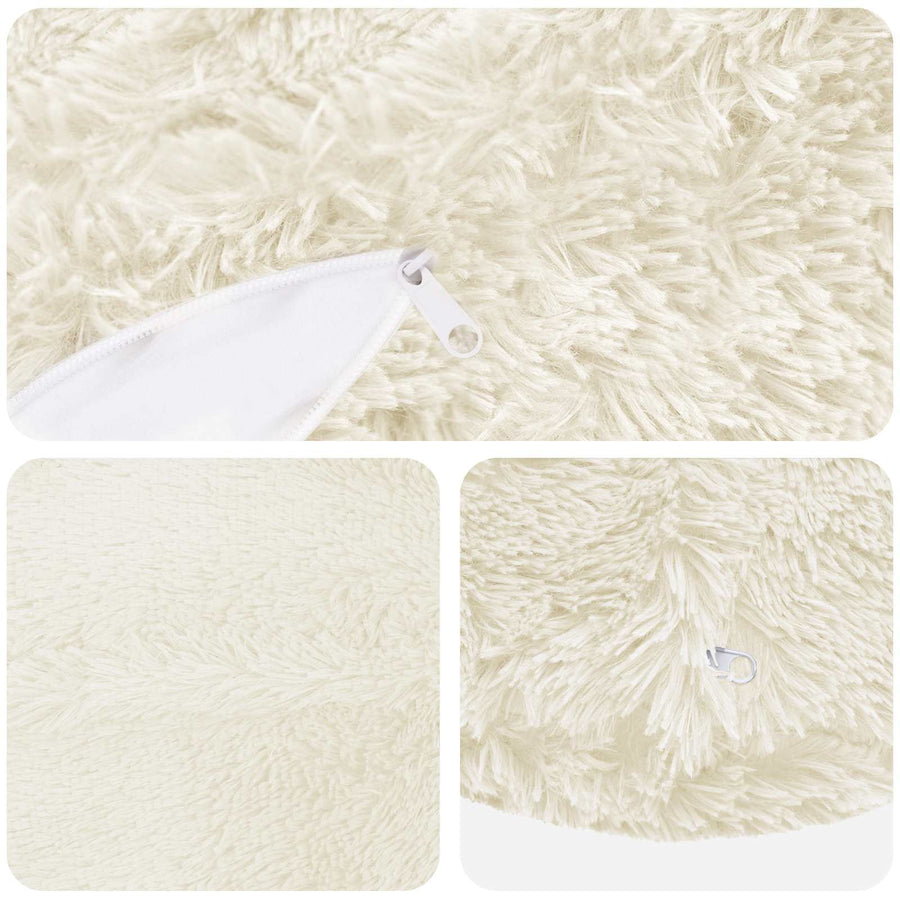Cushion 2 pcs HEERLEN White Ø 40 cm PV Fleece