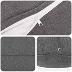 Cushion with Pillow HEERLEN 2 pcs Light Grey Fabric