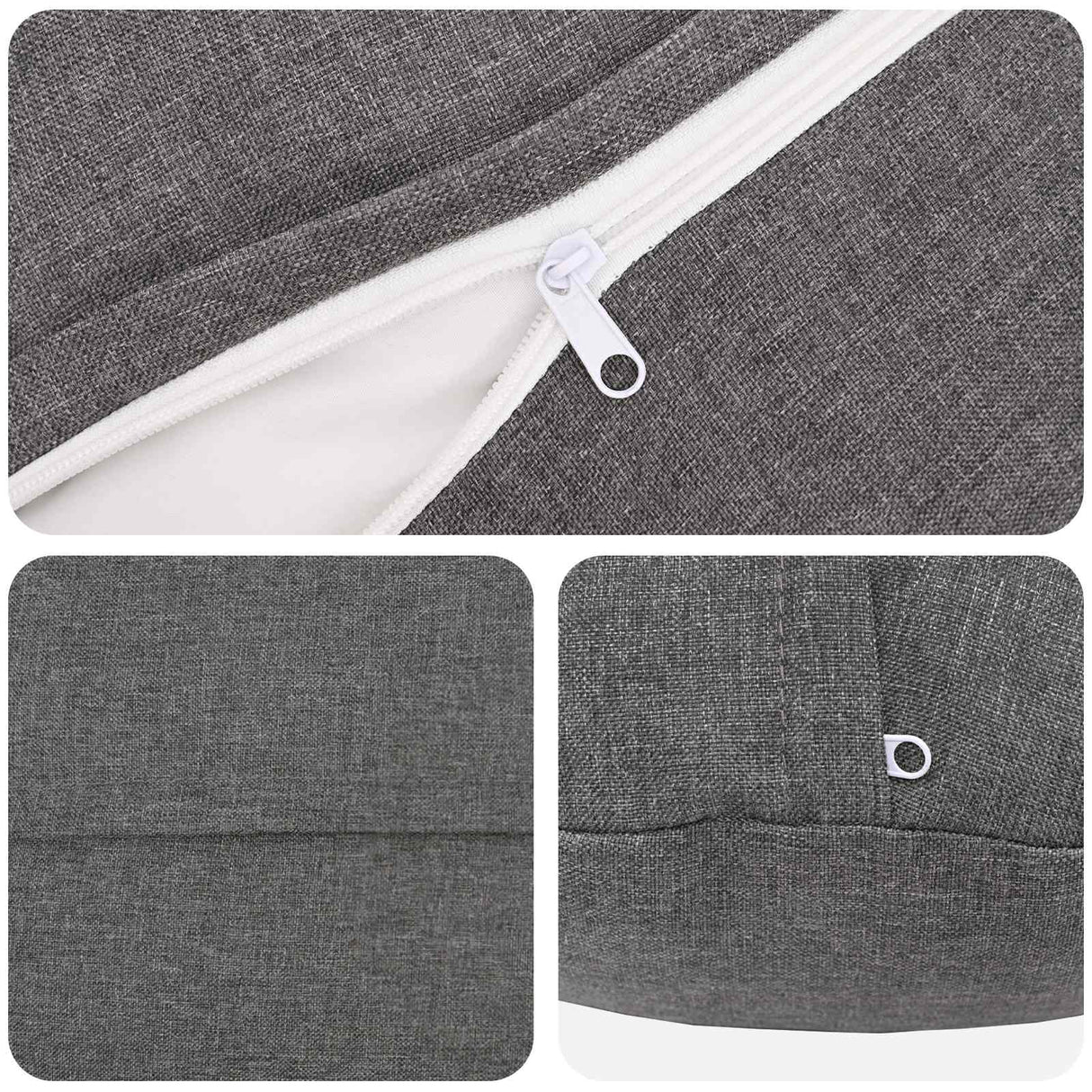 Cushion with Pillow HEERLEN 6 pcs Light Grey Fabric