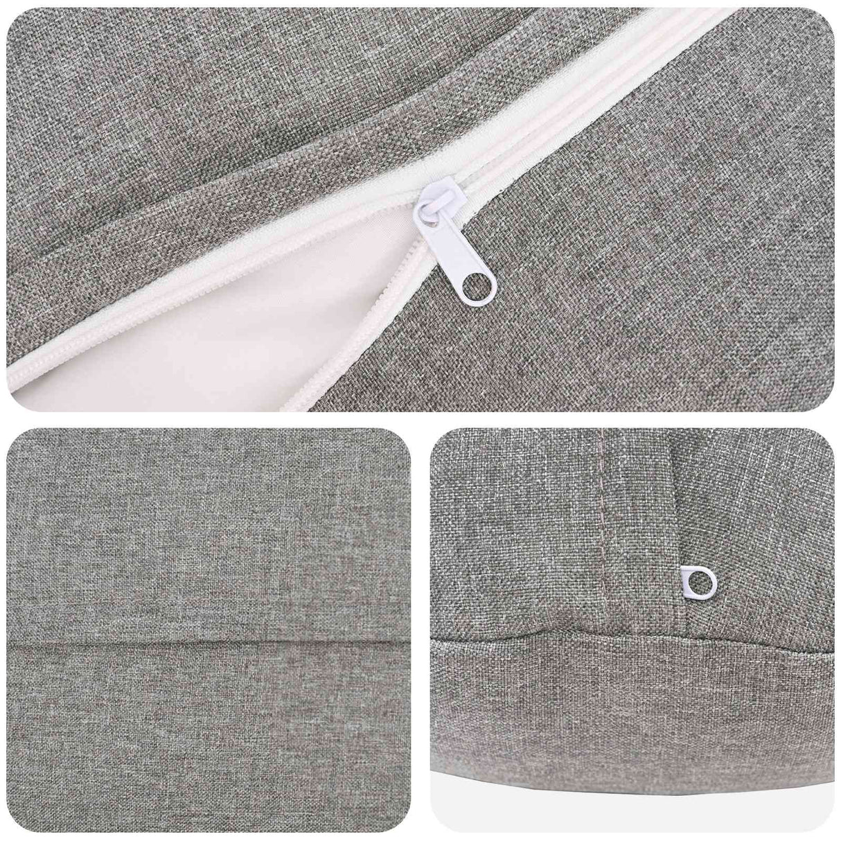 Cushion with Pillow HEERLEN 2 pcs Cloud Grey Fabric