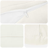 Cushion with Pillow HEERLEN 2 pcs White Fabric - Top-Down View