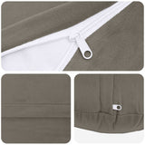 Cushion with Pillow HEERLEN 2 pcs Light Grey Velvet - Top-Down View