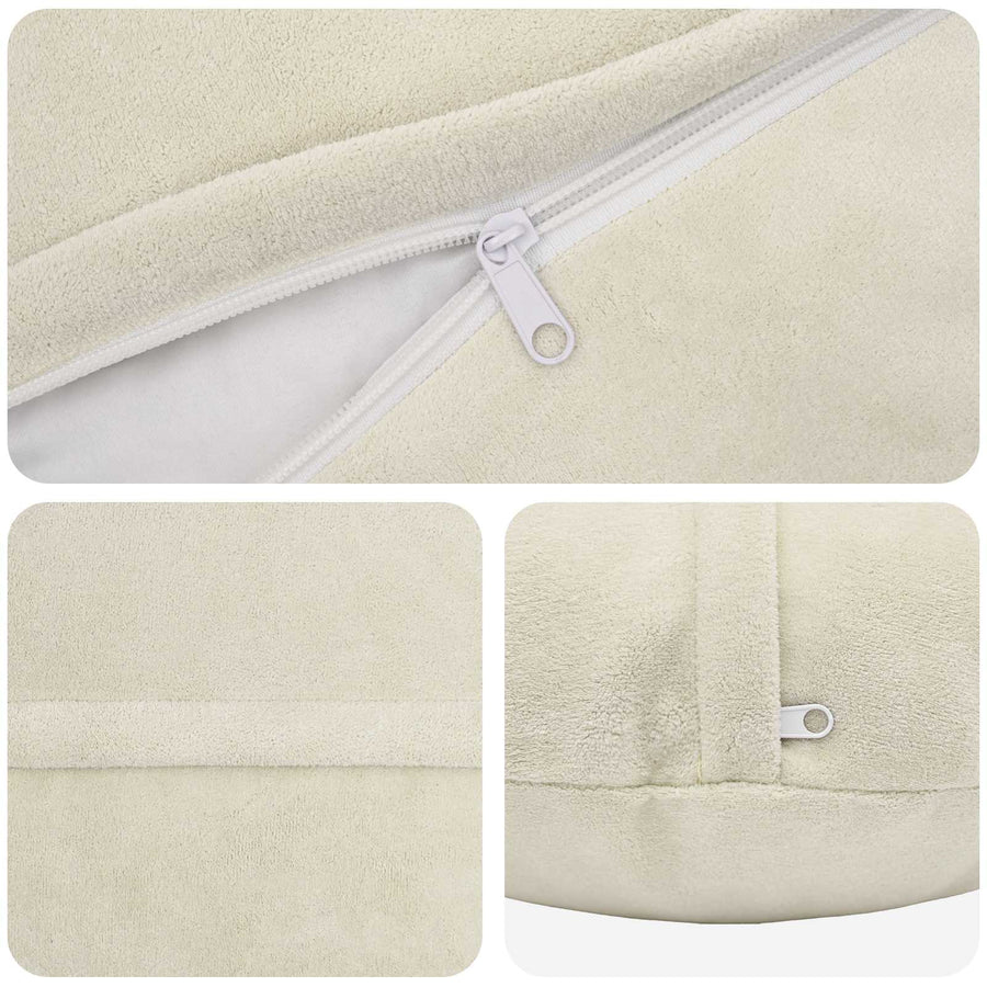 Cushion 2 pcs HEERLEN Cream Ø 50 cm Microfiber Fleece