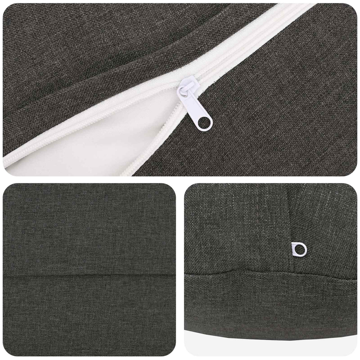 Cushion with Pillow HEERLEN 2 pcs Dark Grey Fabric