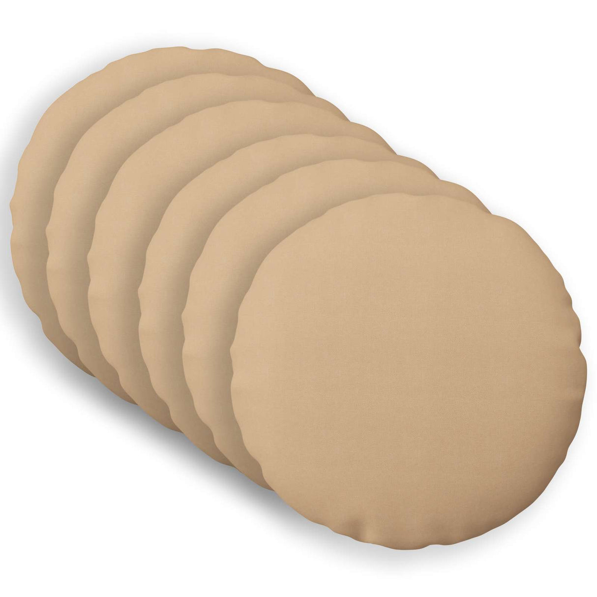 Cushion with Pillow HEERLEN 6 pcs Cream Fabric