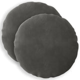 Cushion with Pillow HEERLEN 2 pcs Dark Grey Velvet