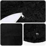 Cushion with Pillow HEERLEN 2 pcs Black PV Fleece - Top-Down View