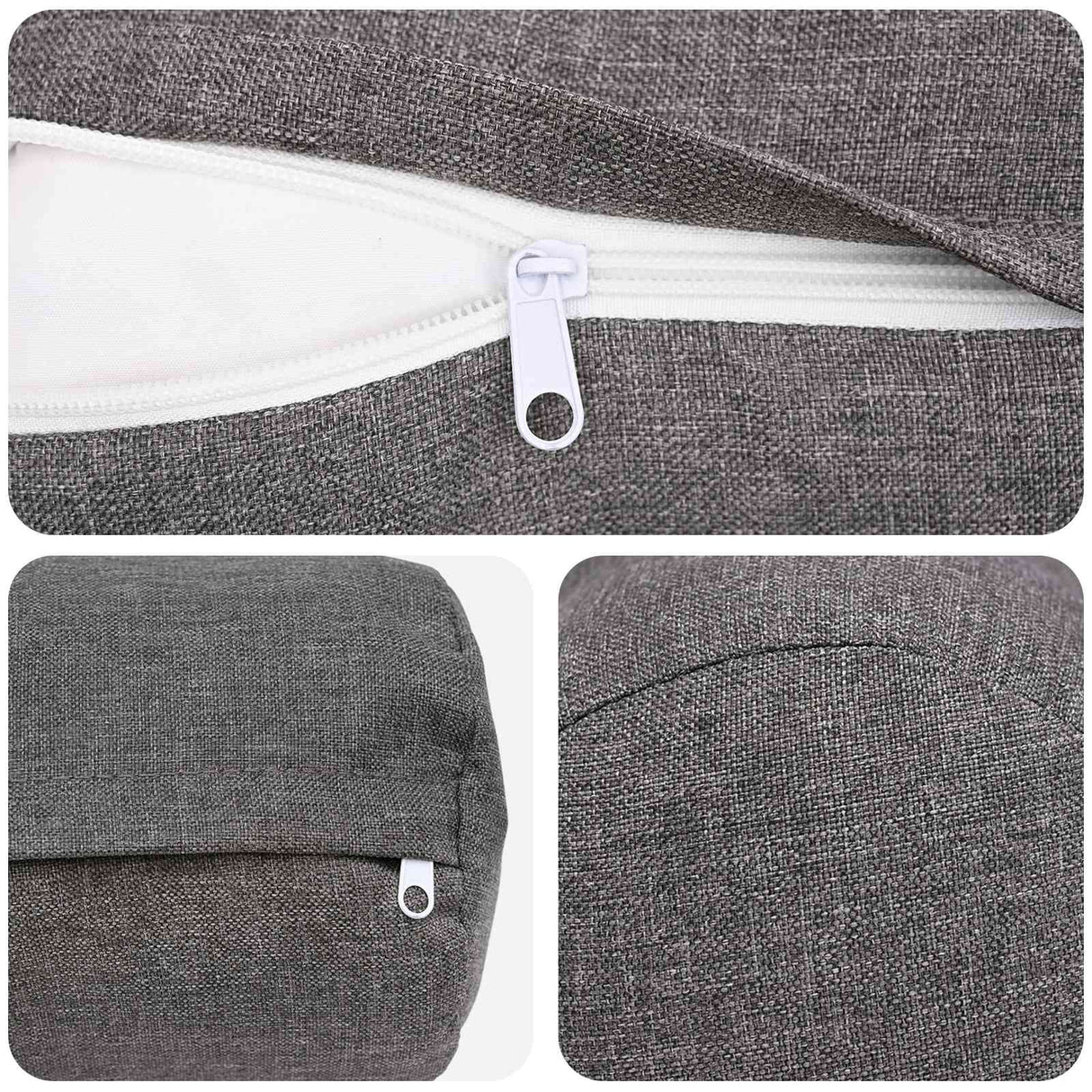 Cushion with Pillow HEERLEN 2 pcs Light Grey Fabric