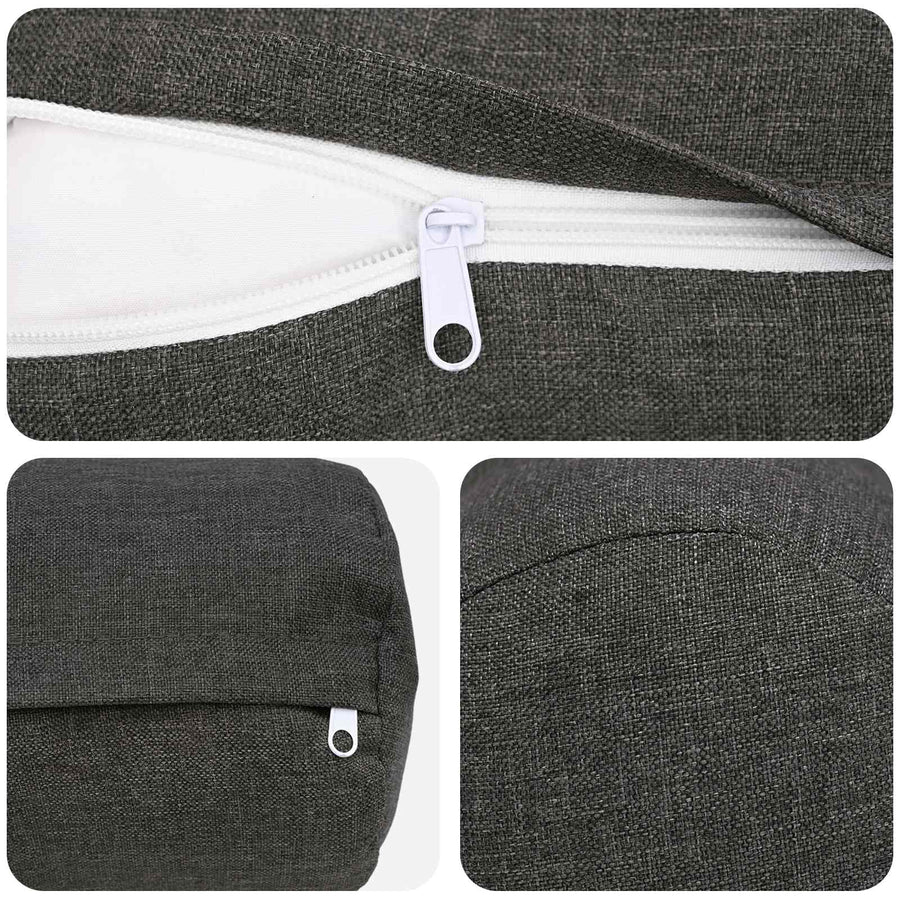 Cushion with Pillow HEERLEN 2 pcs Dark Grey Fabric