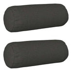 Cushion with Pillow HEERLEN 2 pcs Dark Grey Fabric