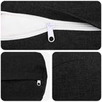 Throw Pillow 2 pcs HEERLEN Black Dia. 15 x 40 cm Fabric