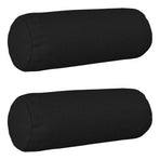 Throw Pillow 2 pcs HEERLEN Black Dia. 15 x 40 cm Fabric