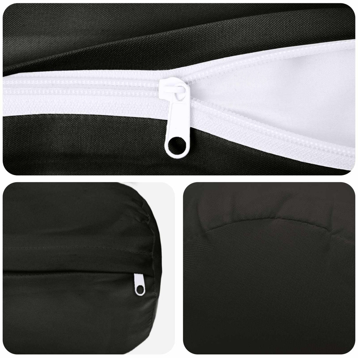Cushion with Pillow HEERLEN 2 pcs Black Polyester