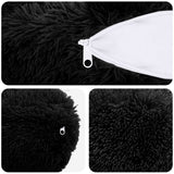 Cushion with Pillow HEERLEN 2 pcs Black PV Fleece