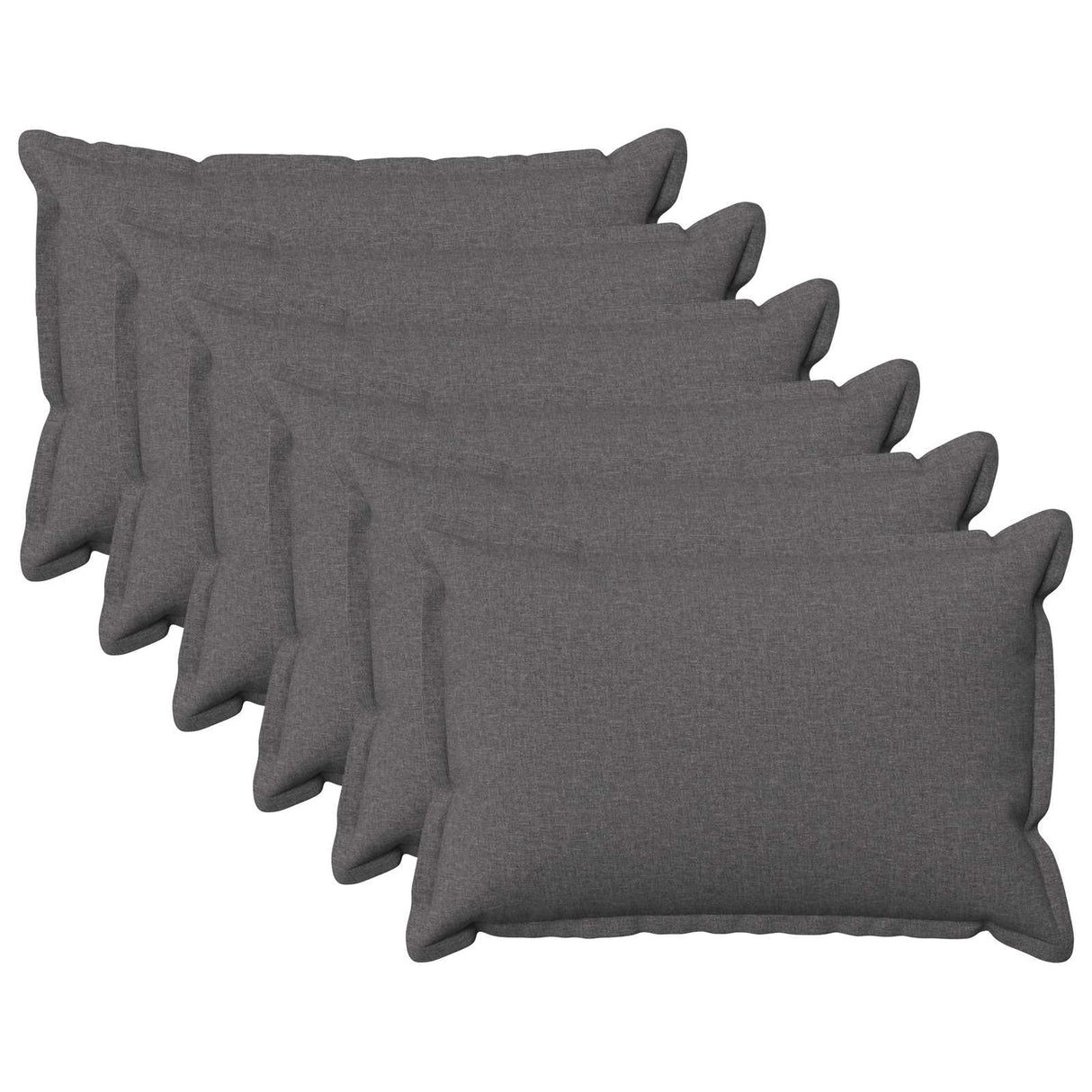 Cushion with Pillow HOUTEN 6 pcs Light Grey Faux Linen