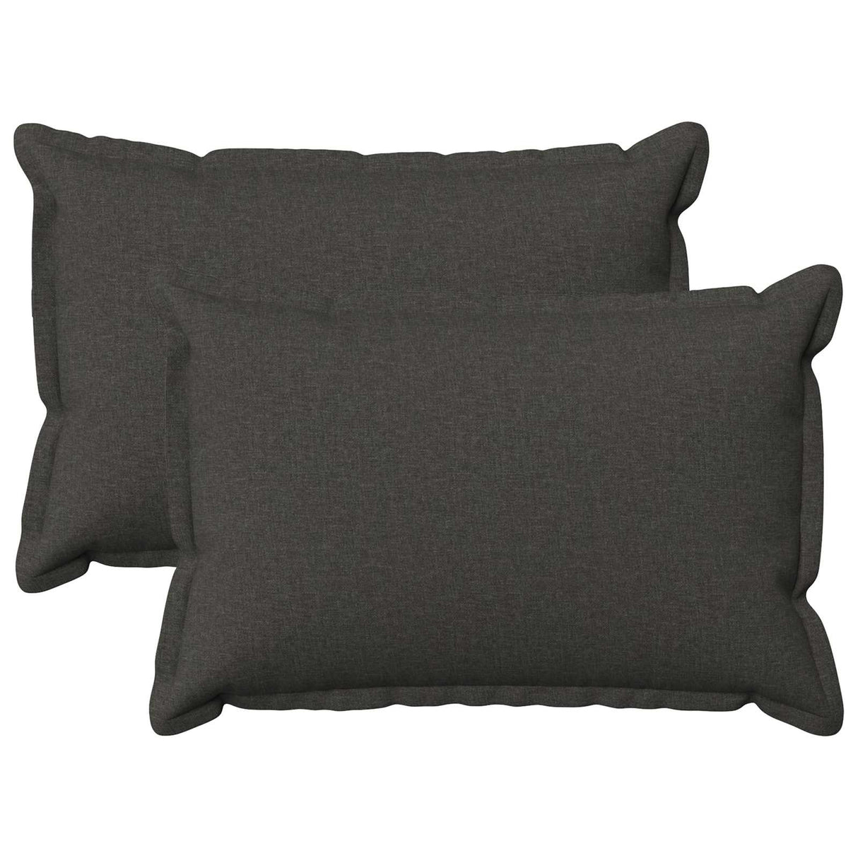 Cushion with Pillow HOUTEN 2 pcs Dark Grey Faux Linen