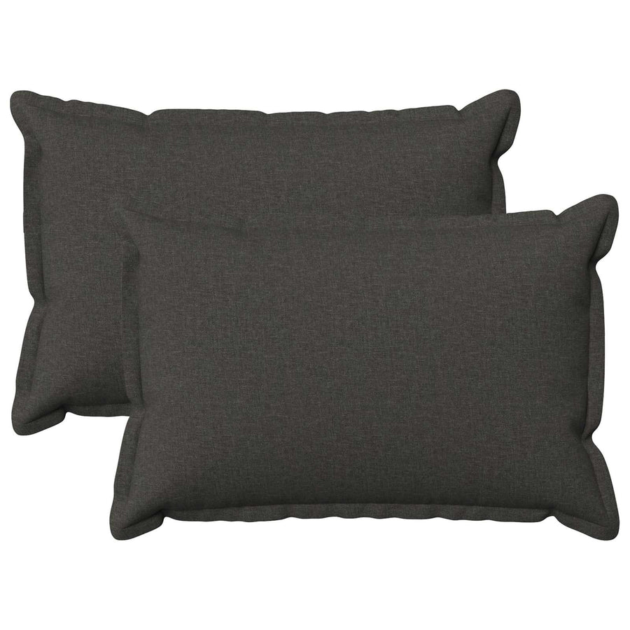 Cushion 2 pcs HOUTEN Dark Grey 30 x 50 cm Faux Linen