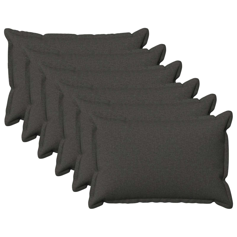 Throw Pillow 6 pcs HOUTEN Dark Grey 30 x 50 cm Faux Linen