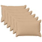 Throw Pillow 6 pcs HOUTEN Cream 30 x 50 cm Faux Linen