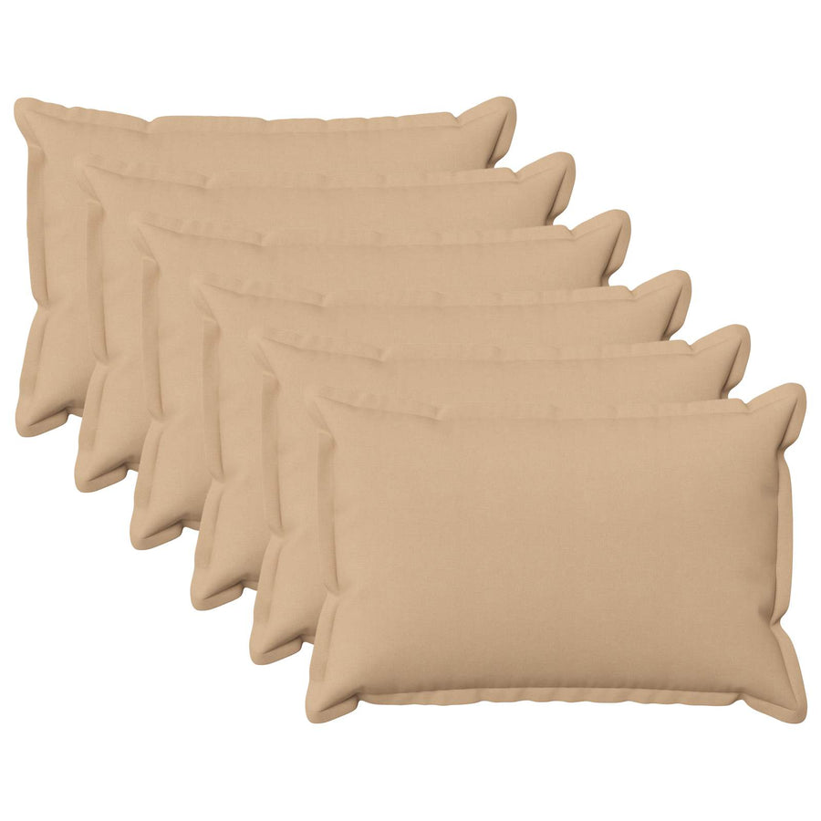 Throw Pillow 6 pcs HOUTEN Cream 30 x 50 cm Faux Linen