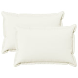 Cushion with Pillow HOUTEN 2 pcs White Faux Linen