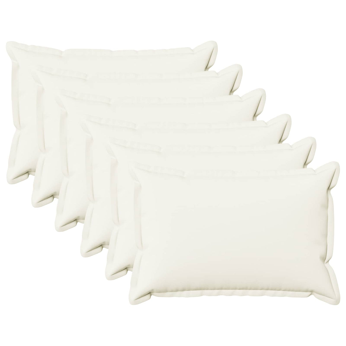 Cushion with Pillow HOUTEN 6 pcs White Faux Linen