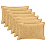 Throw Pillow 6 pcs HOUTEN Taupe 30 x 50 cm Flannel