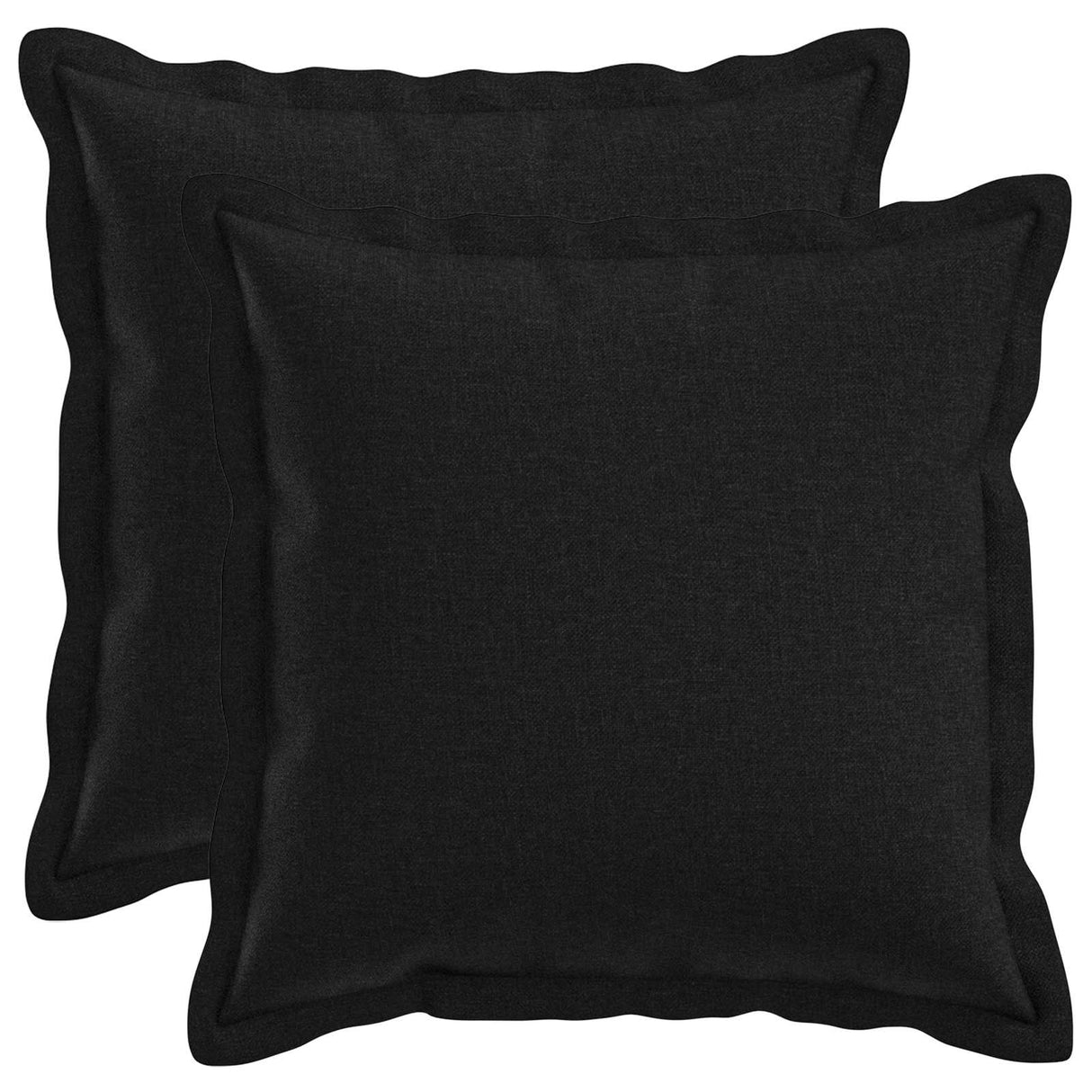 Cushion with Pillow HOUTEN 2 pcs Black Faux Linen