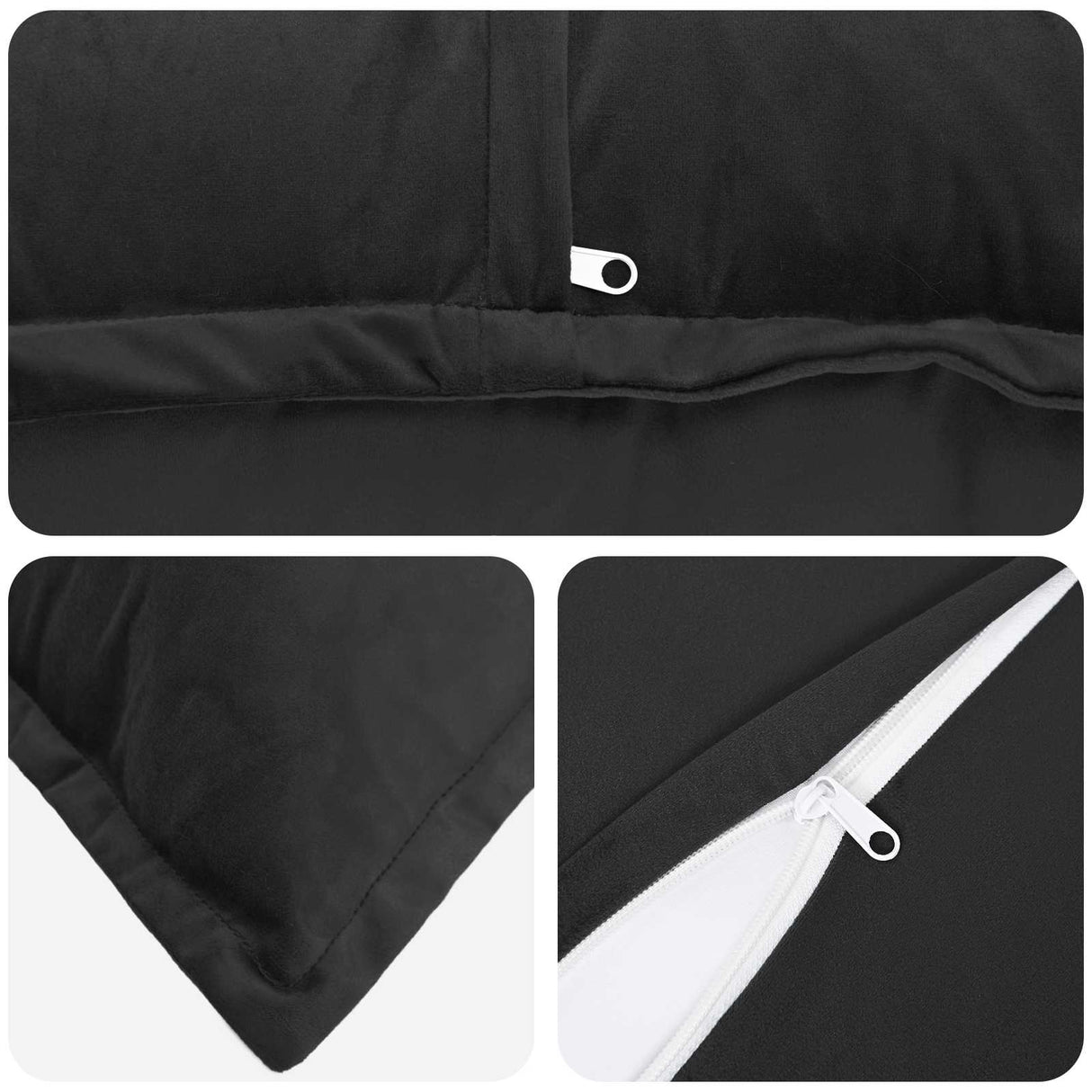Cushion with Pillow HOUTEN 2 pcs Black Velvet