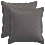Cushion with Pillow HOUTEN 2 pcs Light Grey Faux Linen