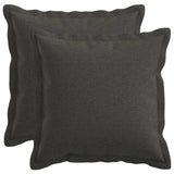 Cushion with Pillow HOUTEN 2 pcs Dark Grey Faux Linen