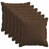Cushion with Pillow HOUTEN 6 pcs Brown Faux Linen