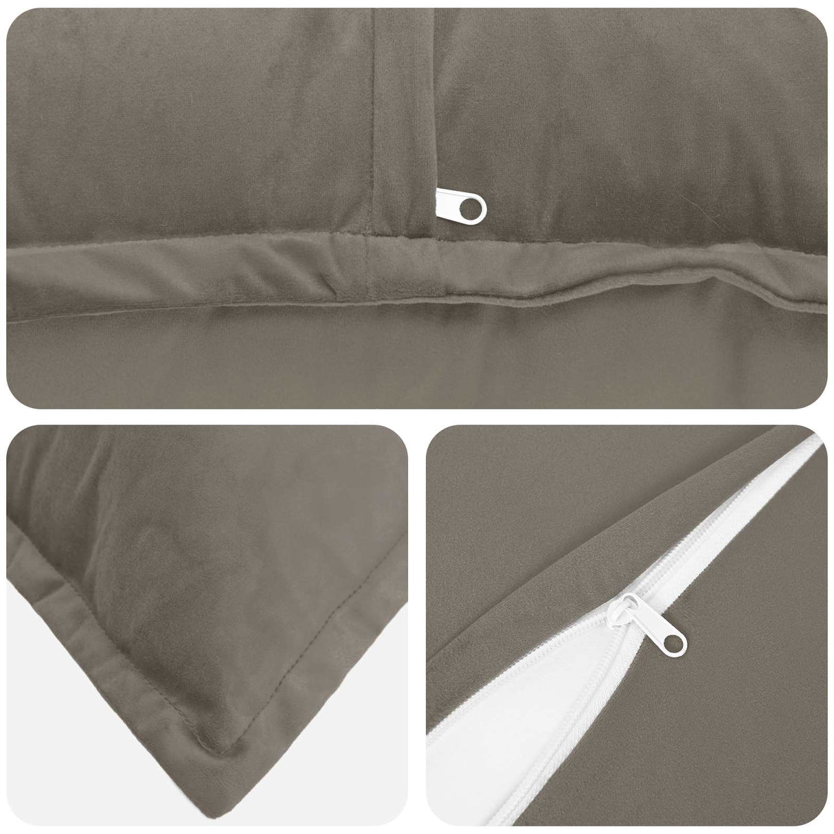 Cushion with Pillow HOUTEN 6 pcs Light Grey Velvet