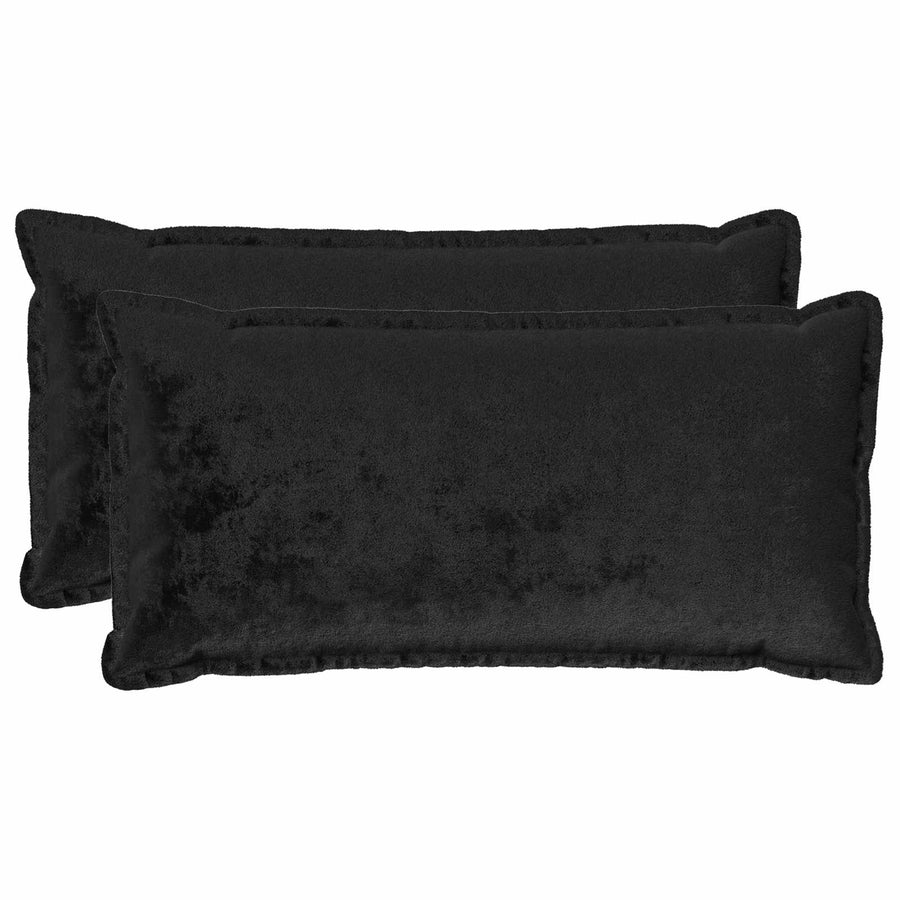 Throw Pillow 2 pcs HOUTEN Black 40 x 70 cm Flannel