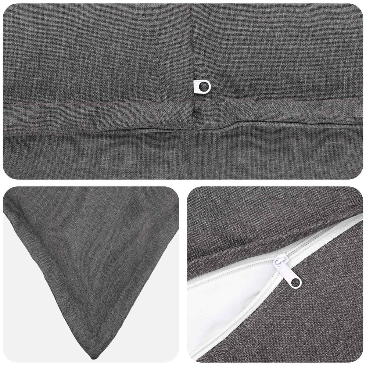 Cushion with Pillow HOUTEN 2 pcs Light Grey Faux Linen