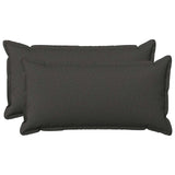 Cushion with Pillow HOUTEN 2 pcs Dark Grey Faux Linen