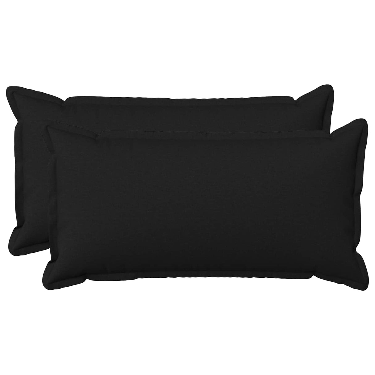 Cushion with Pillow HOUTEN 2 pcs Black Faux Linen