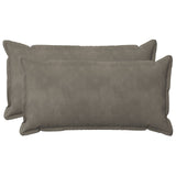 Cushion with Pillow HOUTEN 2 pcs Light Grey Velvet