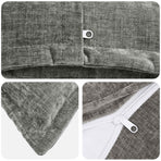 Cushion 2 pcs HOUTEN Dark Grey 40 x 80 cm Chenille Fabric