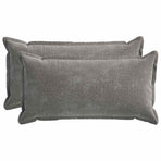 Cushion 2 pcs HOUTEN Dark Grey 40 x 80 cm Chenille Fabric