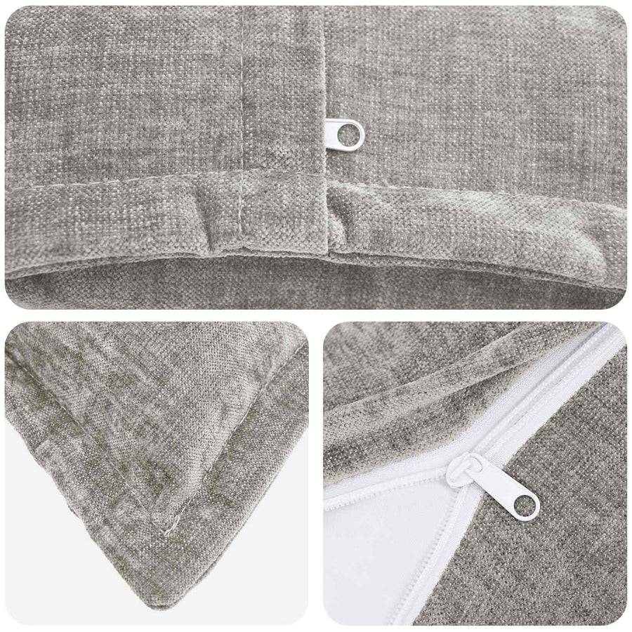 Throw Pillow 2 pcs HOUTEN Light Grey 40 x 80 cm Chenille Fabric