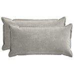 Throw Pillow 2 pcs HOUTEN Light Grey 40 x 80 cm Chenille Fabric