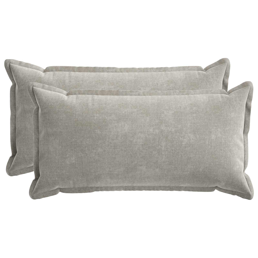 Throw Pillow 2 pcs HOUTEN Light Grey 40 x 80 cm Chenille Fabric