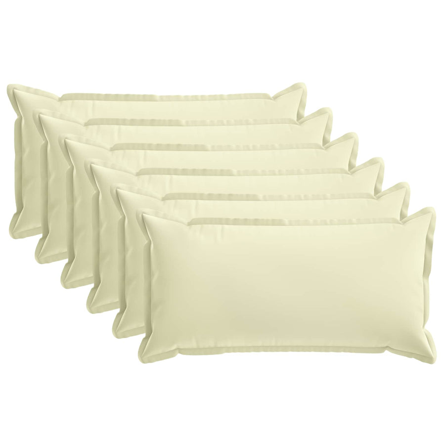 Throw Pillow 6 pcs HOUTEN Cream 40 x 80 cm Polyester