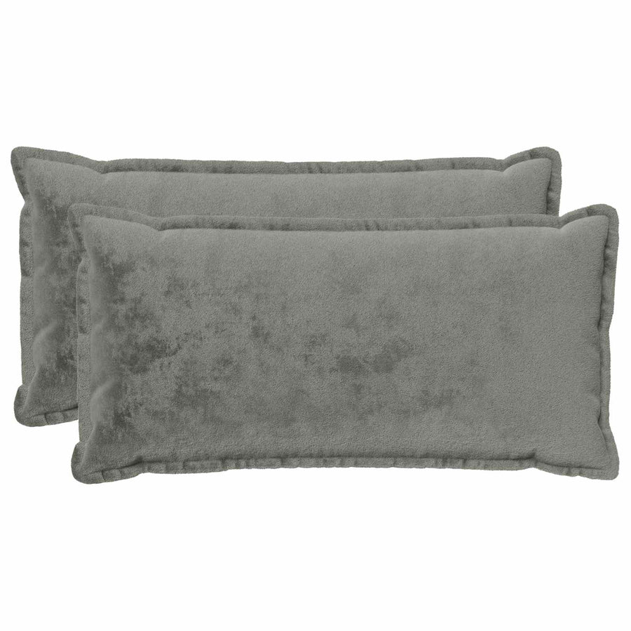 Throw Pillow 2 pcs HOUTEN Dark Grey 40 x 80 cm Flannel