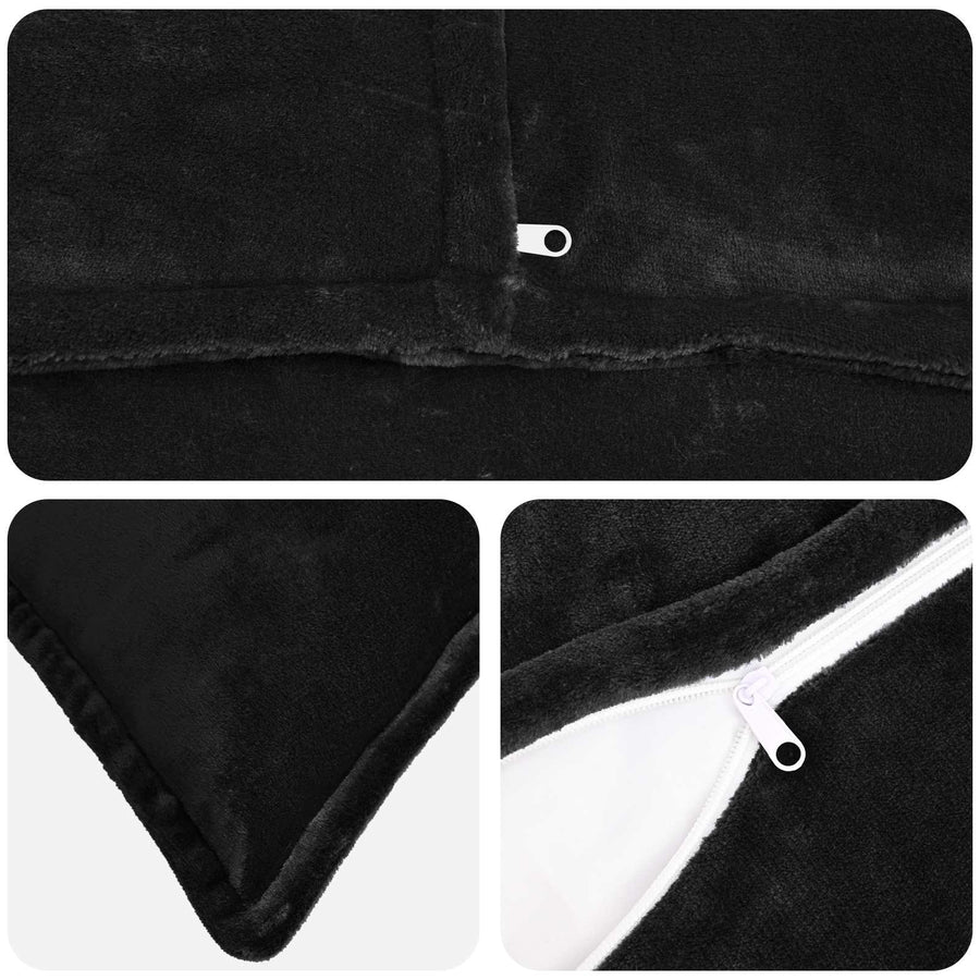 Throw Pillow 2 pcs HOUTEN Black 40 x 145 cm Flannel
