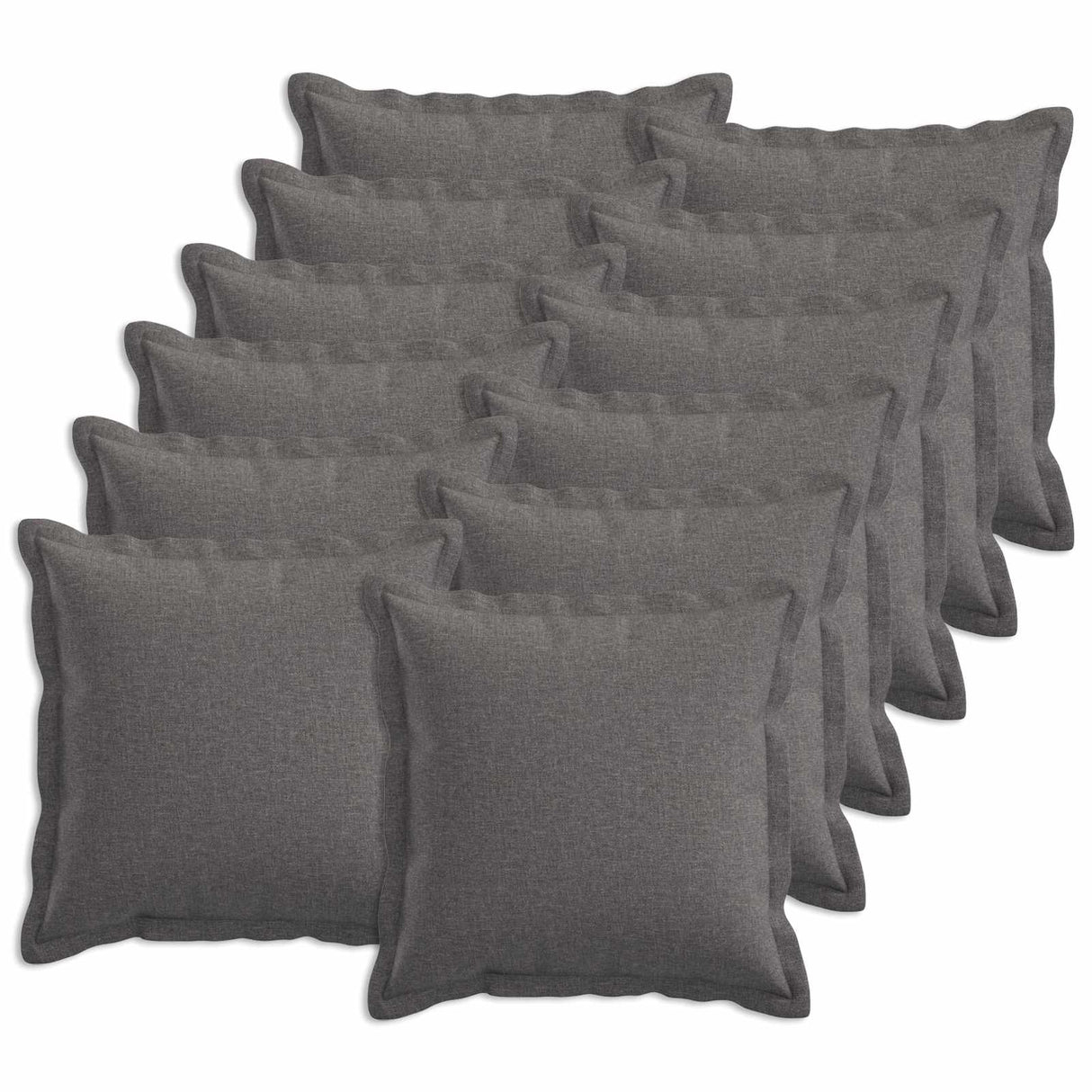Cushion with Pillow HOUTEN 12 pcs Light Grey Faux Linen