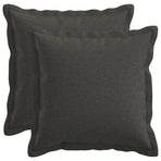 Cushion 2 pcs HOUTEN Dark Grey 45 x 45 cm Faux Linen