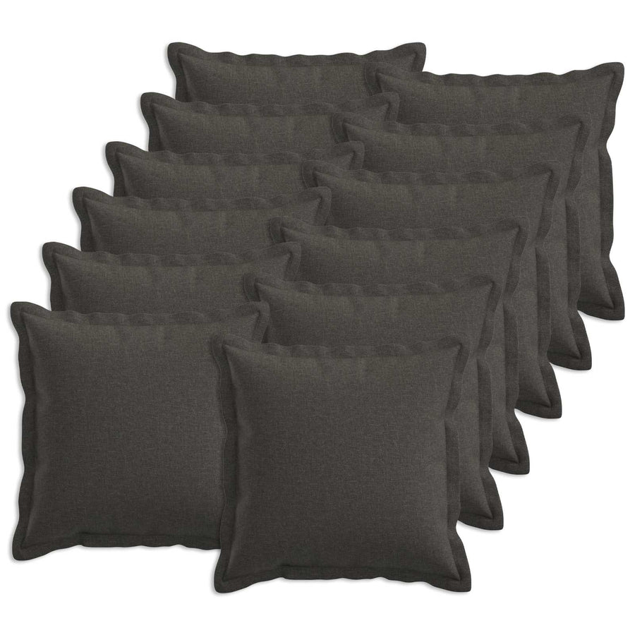 Cushion 12 pcs HOUTEN Dark Grey 45 x 45 cm Faux Linen